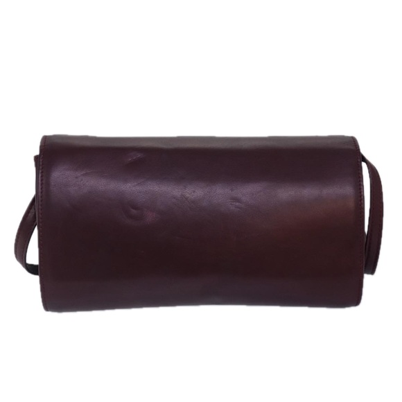 CELINE Chain Shoulder Bag Leather 2way Bordeaux Auth 87001 - Picture 2 of 16